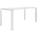 Kartell Four Tisch 158x79x73cm weiß/Laminat/Gestell weiß/Tischplatte weiß weiß Gestell weiß