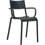 Schwarze Minimalistische Designer Stühle aus Kunststoff stapelbar 
