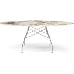 Kartell - Glossy Tisch - beige, Marmor,Metall - 192x72x118 cm - Symphony - MS Symphonie (613) oval