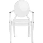 Moderne Kartell Lou Lou Ghost Ovale Transparente Stühle aus Samt mit Armlehne Tiefe 0-50cm 