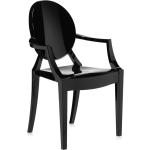 Schwarze Moderne Kartell Louis Ghost Transparente Stühle aus Kunststoff mit Armlehne Breite 50-100cm, Höhe 50-100cm, Tiefe 50-100cm 