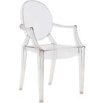 Moderne Kartell Louis Ghost Transparente Stühle mit Armlehne 4-teilig 
