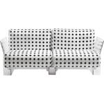 Kartell Pop 2-Sitzer Sofa gepunktet weiß, schwarz/BxHxT 167x70x94cm/Gestell transparent weiß, schwarz BxHxT 167x70x94cm