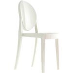 Weiße Kartell Victoria Ghost Transparente Stühle aus Filz 2-teilig 