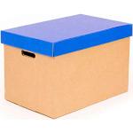 Blaue Aufbewahrungsboxen mit Deckel aus Pappe mit Tragegriffen 1-teilig 