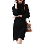 Schwarze V-Ausschnitt Kaschmir-Pullover aus Wolle maschinenwaschbar für Damen Größe S für den für den Winter 
