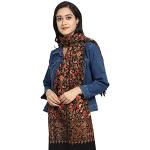Reduzierte Schwarze Bestickte Casual Kaschmir-Schals aus Kaschmir für Damen Größe L 