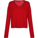 Rote Unifarbene Langärmelige Alba Moda V-Ausschnitt Kaschmir-Pullover aus Kaschmir für Damen Größe XS 