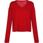 Rote Langärmelige Alba Moda V-Ausschnitt Kaschmir-Pullover für Damen Größe XS 