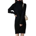 Schwarze Vintage Langärmelige Rollkragen Kaschmir-Pullover aus Wolle für Damen Größe S für den für den Herbst 