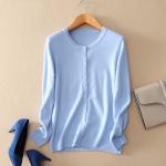 Himmelblaue Streetwear V-Ausschnitt Kaschmir-Pullover aus Jersey für Damen Größe 3 XL 