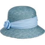 Hellblaue Elegante SEEBERGER Kassida Glockenhüte aus Stroh für Damen Einheitsgröße 
