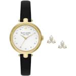 Goldene Kate Spade Stahlarmbanduhren mit Mineralglas-Uhrenglas für Damen 