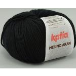 Katia Merino Aran 002 schwarz 100g Wolle