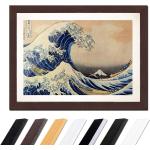 Braune Asiatische Hokusai Poster mit Fuji-Motiv 40x60 46-teilig 