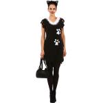 Schwarze Gestreifte Buttinette Katzenkostüme mit Fransen für Damen Größe S 