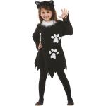 Schwarze Gestreifte Buttinette Katzenkostüme aus Fleece für Kinder Größe 128 