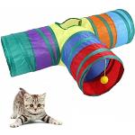 Bunte Spieltunnel & Rascheltunnel für Katzen aus Gummi 