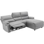 Kauf-Unique LUNANO Corner Sofa mit elektrischer Relaxfunktion Stoff rechts hellgrau