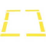 KAWANYO - Bodenmarkierungen Linien im 8er Set - Markierungshilfen in Gelb für Hallenböden im Sportunterricht, Koordinationstraining - rutschfeste Gummimarkierungen strapazierfähig & robust