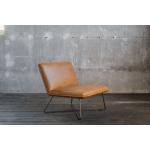 Braune Vintage Lounge Sessel aus Leder gepolstert 