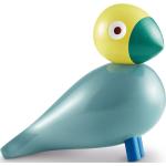 Gelbe Kay Bojesen Tierfiguren mit Vogel-Motiv aus Buche 