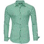 Dunkelgrüne Unifarbene Stehkragen Stehkragenhemden für Herren Größe 3 XL Große Größen zum Oktoberfest für den für den Frühling 