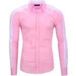 Pinke Unifarbene Stehkragen Stehkragenhemden für Herren Größe XL Große Größen für den für den Sommer 