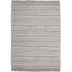 Graue Gestreifte Moderne Kayoom Zottelteppiche aus Wolle 160x230 
