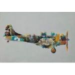 Reduzierte Bunte Zeitgenössische Kayoom Ölgemälde & Ölbilder mit Flugzeug-Motiv 60x90 