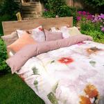 Rosa Blumenmuster Bio Nachhaltige Blumenbettwäsche aus Baumwolle 155x220 