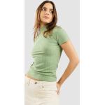 Reduzierte Grüne Bestickte Streetwear Kurzärmelige Kazane T-Shirts für Damen Größe XS 