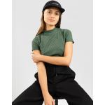 Reduzierte Grüne Bestickte Streetwear Kurzärmelige Kazane T-Shirts aus Baumwolle für Damen Größe XS 