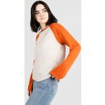 Reduzierte Orange Bestickte Streetwear Langärmelige Kazane T-Shirts für Damen Größe L 