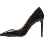 Schwarze Spitze Pfennigabsatz High Heels & Stiletto-Pumps ohne Verschluss aus Glattleder für Damen Größe 35,5 
