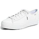 Weiße Keds Low Sneaker mit Schnürsenkel in Schmalweite aus Canvas atmungsaktiv für Damen Größe 35 