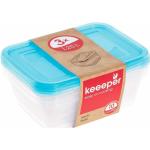Blaue Brotdosen aus Kunststoff tiefkühlgeeignet 3-teilig 