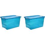 Blaue keeeper Aufbewahrungsboxen mit Deckel aus Polypropylen mit Tragegriffen 
