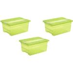Grüne keeeper Aufbewahrungsboxen mit Deckel aus Polypropylen mit Tragegriffen 3-teilig 