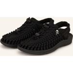 Schwarze Keen Uneek Outdoor-Sandalen mit Riemchen aus Textil für Damen Größe 39 für den für den Sommer 