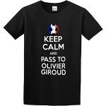 Keep Calm and Pass to Olivier Giroud France Soccer Futbol Euro Men's Cotton Shirt