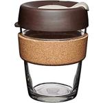 KeepCup Coffee to go Becher aus Glas mit Grifffläche aus Kork 340 ml almond