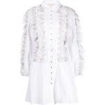 Reduzierte Weiße Keepsake The Label Schößchen-Kleider mit Puffärmeln mit Knopf für Damen 