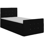 Schwarze Moderne Boxspringbetten mit Bettkasten aus Massivholz mit Stauraum 100x200 mit Härtegrad 3 
