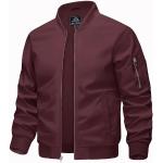 Bordeauxrote Stehkragen College-Jacken für Herren Größe L für den für den Herbst 