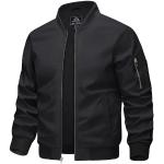 Schwarze Stehkragen College-Jacken mit Reißverschluss für Herren Größe XL für den für den Herbst 