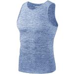 Hellblaue Melierte Sportliche Herrenmuskelshirts & Herrenachselshirts aus Polyester Größe S für den für den Sommer 
