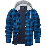 Royalblaue Karo Holzfällerhemden aus Flanell für Herren Größe 3 XL für den für den Winter 