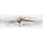 KEILRAHMENBILD , Weiß, Gold, Hellgrau , Holz , rechteckig , 50x150 cm , Bilder, Leinwandbilder