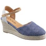Keilsandalette CITY WALK blau (jeansblau) Damen Schuhe Espadrille Sandalette Keilschuhe mit verstellbarem Riemchen
